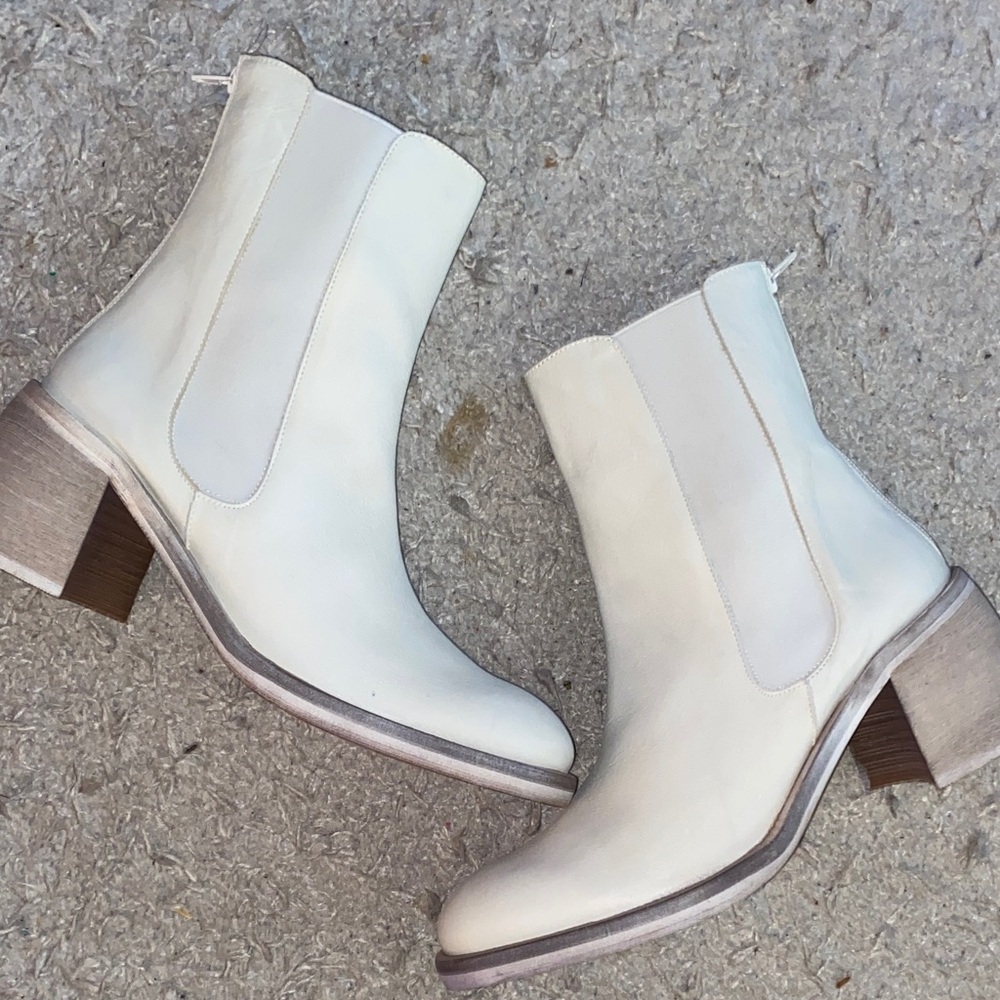 Free People White Heeled Boots